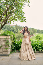 Load image into Gallery viewer, Raw Silk Lehenga Set with Organza Dupatta