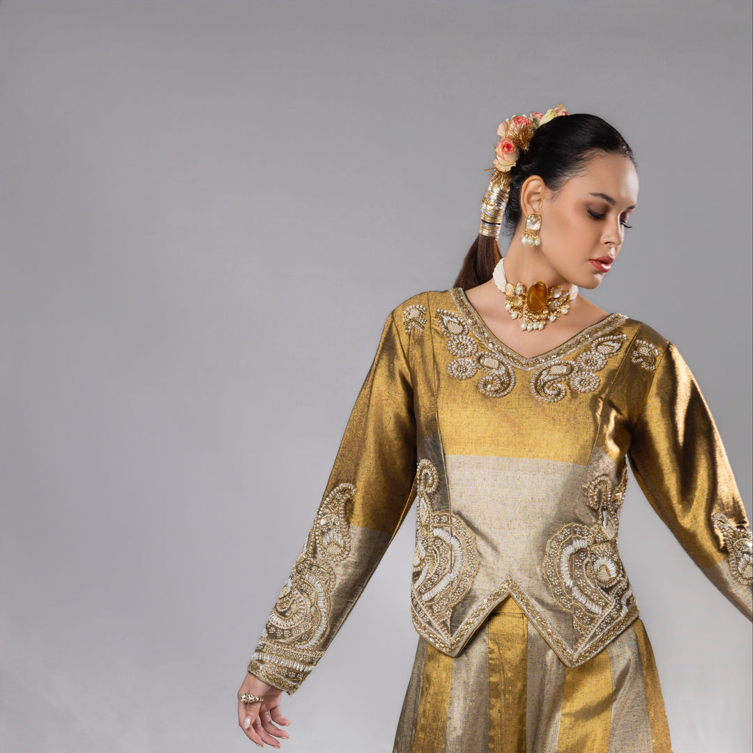 Gold Tissue Paisley Set