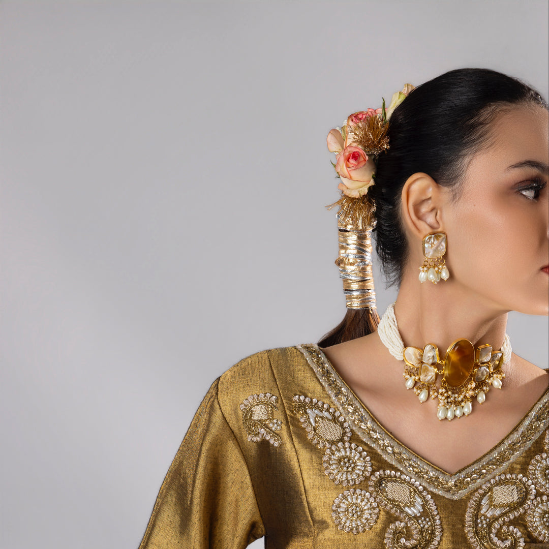 Gold Tissue Paisley Set