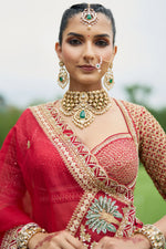 Load image into Gallery viewer, Raw Silk Hand-Embellished Lehenga Set with Organza Dupatta