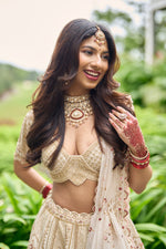 Load image into Gallery viewer, Raw Silk Lehenga Set with Organza Dupatta