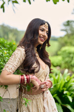 Load image into Gallery viewer, Raw Silk Lehenga Set with Organza Dupatta