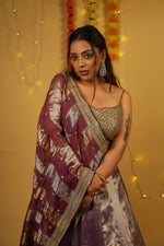 Load image into Gallery viewer, Tissue Zardozi-Embellished Ghagra Set with Pearl &amp; Sequin Work