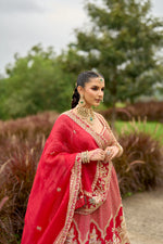 Load image into Gallery viewer, Raw Silk Hand-Embellished Lehenga Set with Organza Dupatta