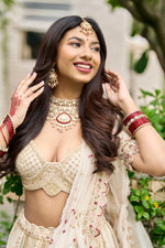 Load image into Gallery viewer, Raw Silk Lehenga Set with Organza Dupatta