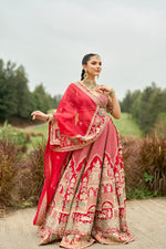 Load image into Gallery viewer, Raw Silk Hand-Embellished Lehenga Set with Organza Dupatta