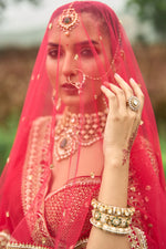 Load image into Gallery viewer, Raw Silk Hand-Embellished Lehenga Set with Organza Dupatta