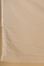 Load image into Gallery viewer, Cream organza lakhnavi embroidered saree paired with unstitched blouse

