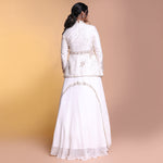 Load image into Gallery viewer, White indowestern lehenga with peplum blouse
