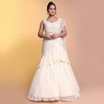 Load image into Gallery viewer, Ivory draped indo western
