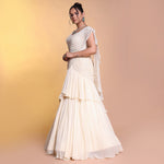 Load image into Gallery viewer, Ivory draped indo western
