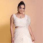 Load image into Gallery viewer, Ivory draped indo western
