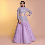 Load image into Gallery viewer, Lavender fish cut indowestern
