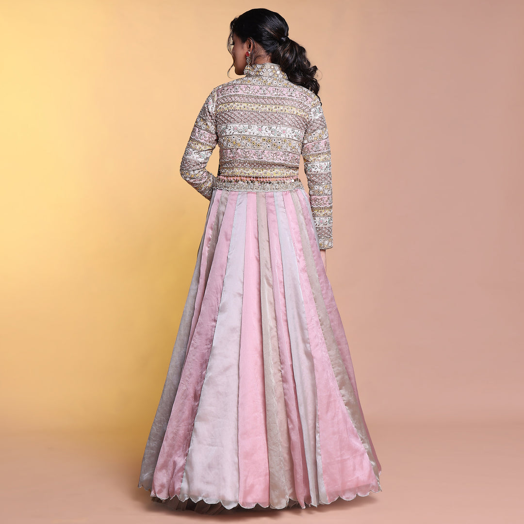 Multicolour jacket style indowestern