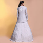 Load image into Gallery viewer, Grey  indowestern cutwork jacket

