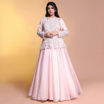 Load image into Gallery viewer, Peach indowestern lehenga
