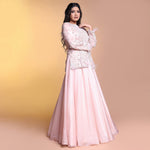 Load image into Gallery viewer, Peach indowestern lehenga
