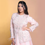 Load image into Gallery viewer, Peach indowestern lehenga
