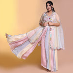 Load image into Gallery viewer, Multicolour cape style indowestern
