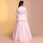 Load image into Gallery viewer, Peach indowestern lehenga
