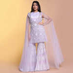 Load image into Gallery viewer, Lavender sharara with long jacket
