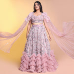 Load image into Gallery viewer, Lavender dramatic indowestern
