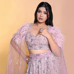 Load image into Gallery viewer, Lavender dramatic indowestern
