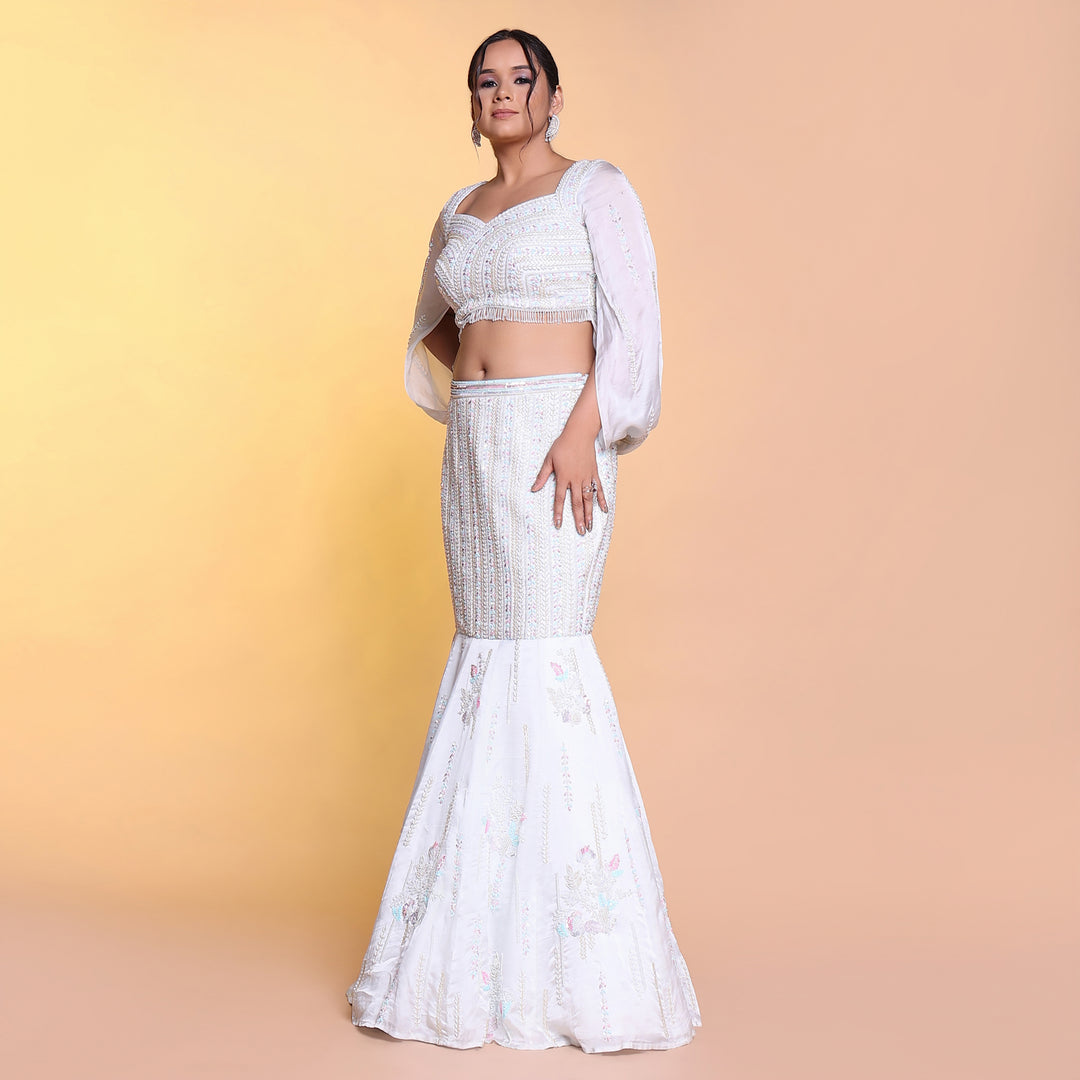 Ice blue fish cut indowestern