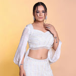 Load image into Gallery viewer, Ice blue fish cut indowestern

