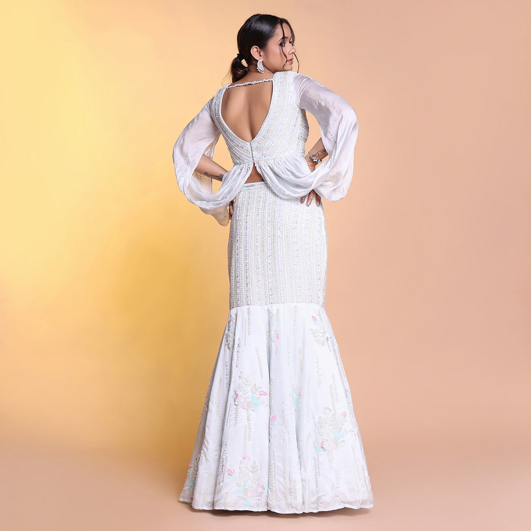 Ice blue fish cut indowestern