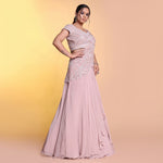 Load image into Gallery viewer, Onion pink drape indowestern
