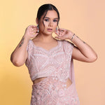 Load image into Gallery viewer, Onion pink drape indowestern
