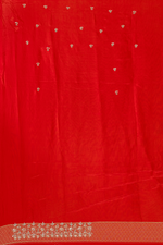 Load image into Gallery viewer, Red Banarasi Embroidered saree paired with unstitched blouse
