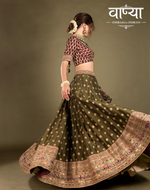 Load image into Gallery viewer, Wine and Olive green Lehenga