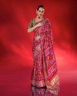 Load image into Gallery viewer, Magenta and Red Bandhani saree