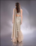 Load image into Gallery viewer, Grey emported drape Saree with orgamza blouse