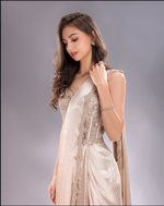 Load image into Gallery viewer, Golden drape Saree &amp; heavy work blouse