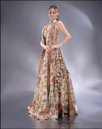 Load image into Gallery viewer, Pista green crepe silk Lehenga blouse and dupatta same fabric