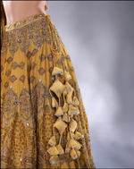 Load image into Gallery viewer, Light yellow crepe silk Lehenga blouse and dupatta same fabric