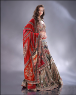 Load image into Gallery viewer, Multi crepe silk printed Lehenga blouse and dupatta same fabric