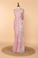 Load image into Gallery viewer, Onion Pink Tissue Organza Saree with Bead, Sequin &amp; Stone Work
