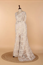 Load image into Gallery viewer, Powder Pink Soft Organza Saree with Chikankari &amp; Self Sequin Border
