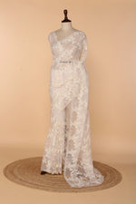 Load image into Gallery viewer, Powder Pink Soft Organza Saree with Chikankari &amp; Self Sequin Border
