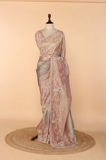Load image into Gallery viewer, Metallic Tissue Saree with Zardosi, Sequin &amp; Cutdana Work
