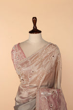 Load image into Gallery viewer, Metallic Tissue Saree with Zardosi, Sequin &amp; Cutdana Work
