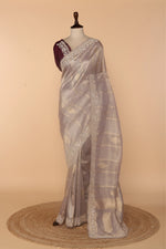 Load image into Gallery viewer, Lavender Banarasi Silk Saree with Mirror, Sequin &amp; Zardosi Work
