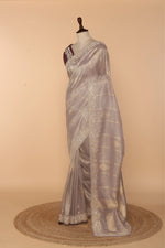 Load image into Gallery viewer, Lavender Banarasi Silk Saree with Mirror, Sequin &amp; Zardosi Work
