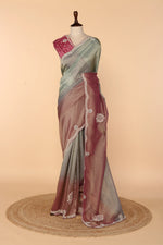 Load image into Gallery viewer, 4D Metallic Crush Tissue Saree with Jewellery-Style Design
