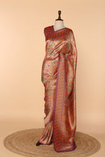 Load image into Gallery viewer, Purplish-Gold Banarasi Silk Saree with Minakari Weaving
