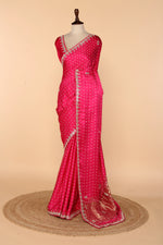 Load image into Gallery viewer, Rani Gaji Silk Saree with Abla &amp; Pearl Work
